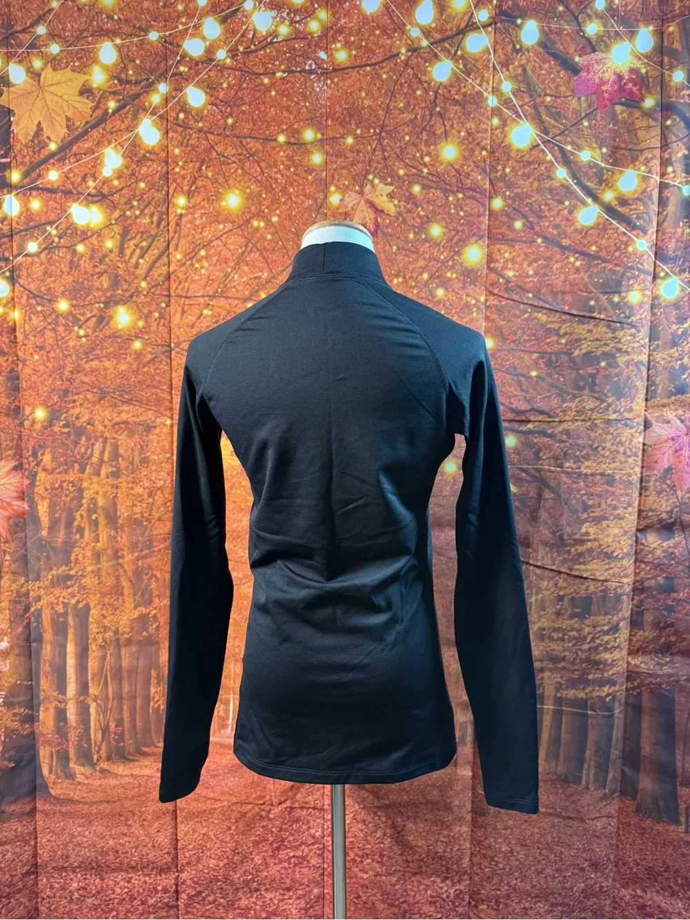 Nike Black Long-Sleeve Mock Neck Athletic Top